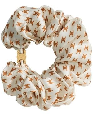 Celine Mini Triomphe Scrunchy - Metallic