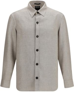 ZEGNA Button-Front Overshirt - Grey