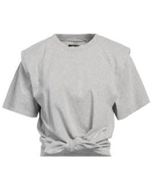Isabel Marant Solid Crew Neck Short Sleeve T-Shirt - Gray
