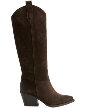 P.A.R.O.S.H. Round-Toe Tall Boots - Brown