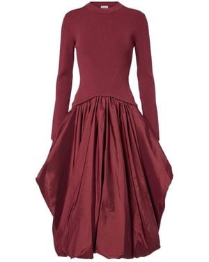 Jonathan Simkhai Kenlie Knitted Taffetta Midi Dress - Red