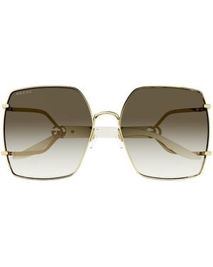 Gucci Eyewear Square Frame Sunglasses - Metallic