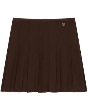 Givenchy 4G Plaque Mini Pleated Skirt - Brown