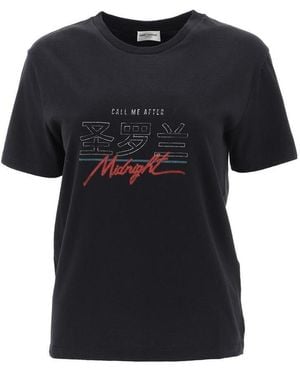 Saint Laurent Call Me After Midnight T-Shirt - Black
