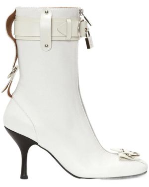 JW Anderson Padlock Ankle Boots - White
