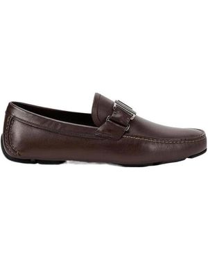 Ferragamo Chocolate Buckle Business Casual Shoes - Brown