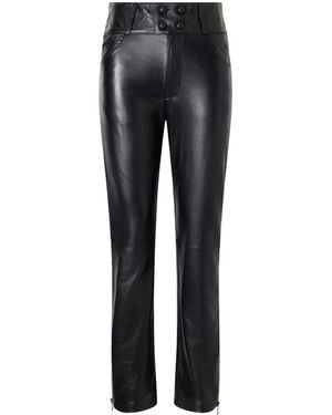 Blazé Milano Leather Straight-Leg Trousers - Black