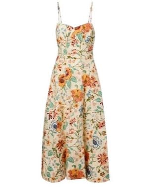 Ulla Johnson Fiora Floral Cotton Midi Dress - Metallic