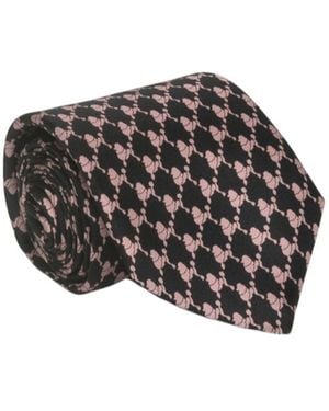 Mulberry Logo Pointed Tie - Black