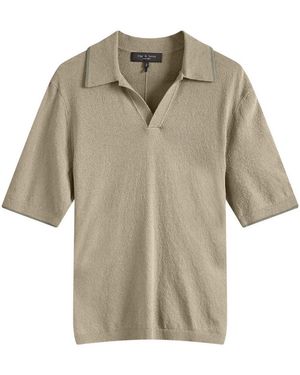 Rag & Bone Johnny Towelling Polo Shirt - Brown