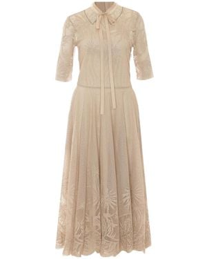 Fabiana Filippi Lace Midi Shirt Dress - Natural