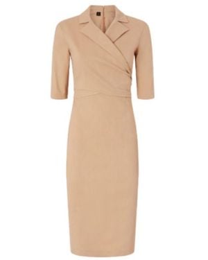 Pinko Bow Detailed Slim-Fit Midi Dress - Natural