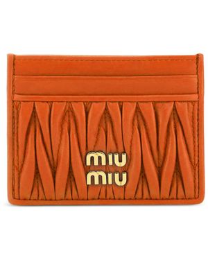 Miu Miu Logo-Lettering Cardholder - Orange