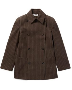 1989 STUDIO Pinstriped Button Jacket - Brown