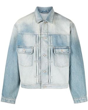 KENZO Long-Sleeved Buttoned Denim Jacket - Blue