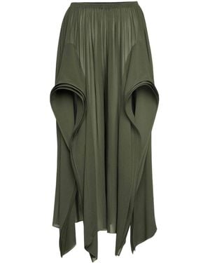 Alaïa Alaïa Georgette Ruffle Trousers - Green
