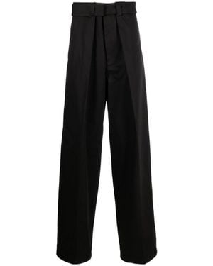 Jil Sander Loose-Cut Cotton Trousers - Black