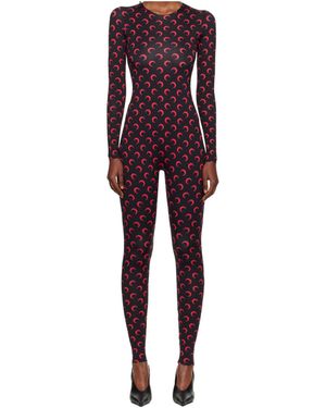 Marine Serre Logo Printed Crewneck Jumpsuit - Purple