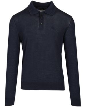 Etro Polo-Style Wool And Silk Jumper - Blue