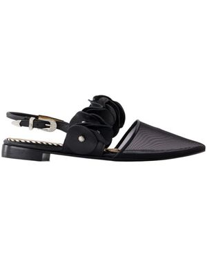 Toga Leather Ballerina Shoes - Black