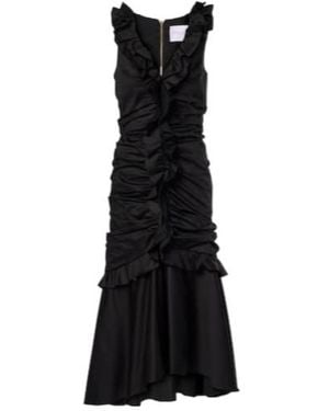 Carolina Herrera Ruffled Cotton-Blend Midi Dress - Black