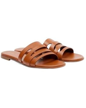 Gianvito Rossi Leather Slides - Brown