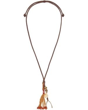 Johanna Ortiz Leathercord Necklace - Metallic