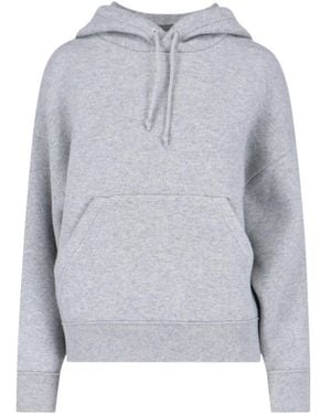 Bottega Veneta Long-Sleeved Drawstring Hoodie - Grey