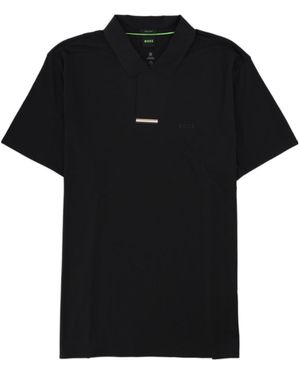 BOSS Logo-Print Short-Sleeve Polo Shirt - Black