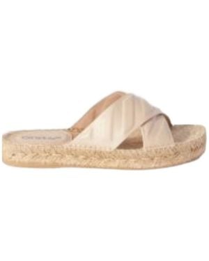 Off-White c/o Virgil Abloh Diag Lea Criss-Cross Espadrilles - Natural