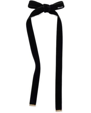 Prada Velvet Hair Clip - Black