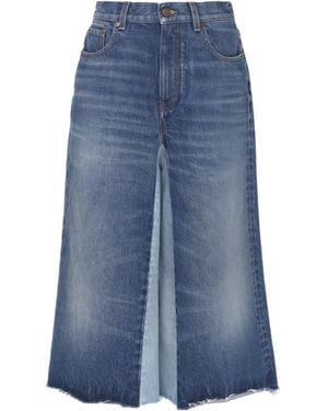 Chloé Patchwork Denim Shorts - Blue