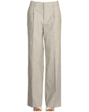 Pt Pantaloni Pleated Straight-Leg Trousers - Grey