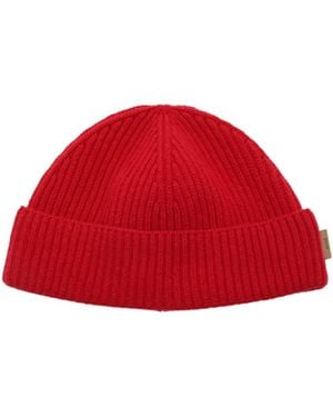 Ami Paris Ami Ribbed Beanie Hat - Red