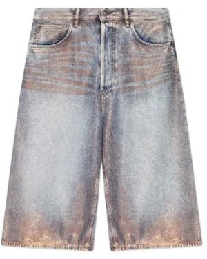 Acne Studios Denim Shorts With Belt Loops - Gray