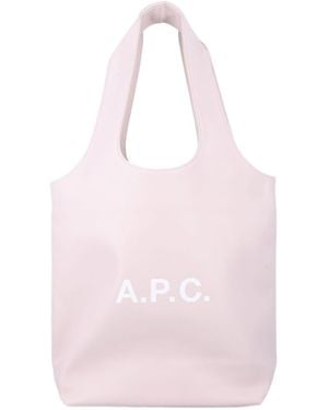 A.P.C. Ninon Small Logo Tote Bag - Pink