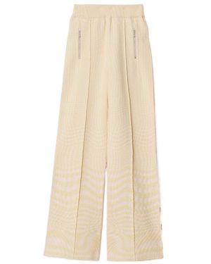 Burberry Houndstooth Jacquard High-Waisted Trousers - Natural