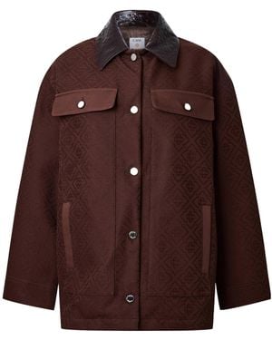CASABLANCA Jacquard Overshirt Jacket - Brown
