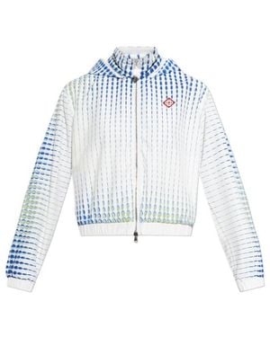 CASABLANCA Gradient Zip-Up Hooded Jacket - Blue