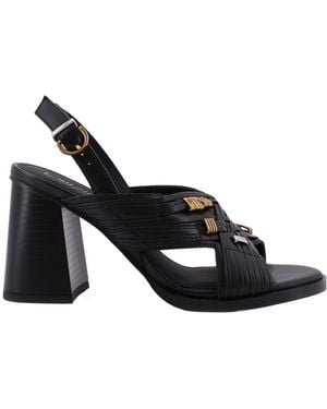 Pinko Woven-Detail Heeled Sandals - Black