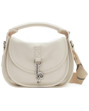 Burberry Small B Clip Foldover-Top Crossbody Bag - White