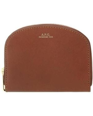 A.P.C. Demi Lune Compact Wallet - Brown
