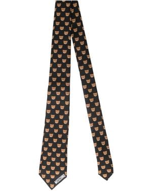 Moschino Teddy Bear Printed Tie - White