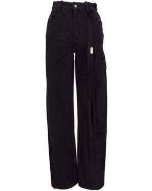Ann Demeulemeester Herme 5 Pockets Slim Fit Cropped Jeans - Black