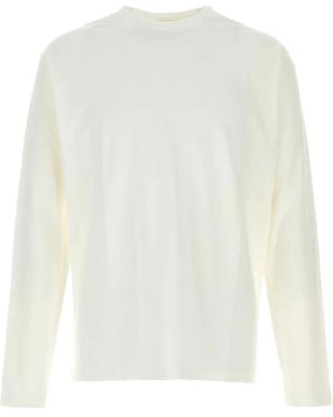 AURALEE Brushed Jersey L/S T-Shirt - White