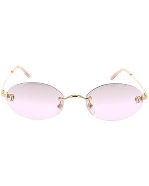 Cartier Frameless Oval Sunglasses - Pink