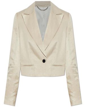 AllSaints Helena Single Breasted Cropped Blazer - Natural