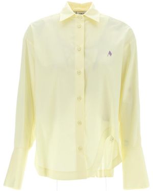 The Attico The Eliza Logo Embroidered Shirt - Yellow