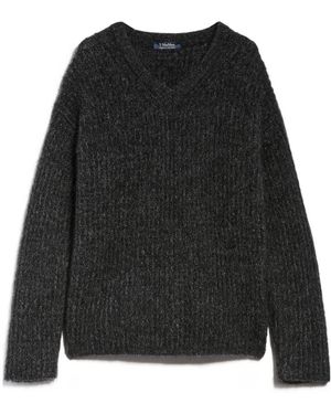 Max Mara Rib Knitted Wool Jumper - Black