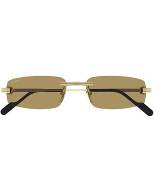 Cartier Rectangular Rimless Sunglasses - Multicolour